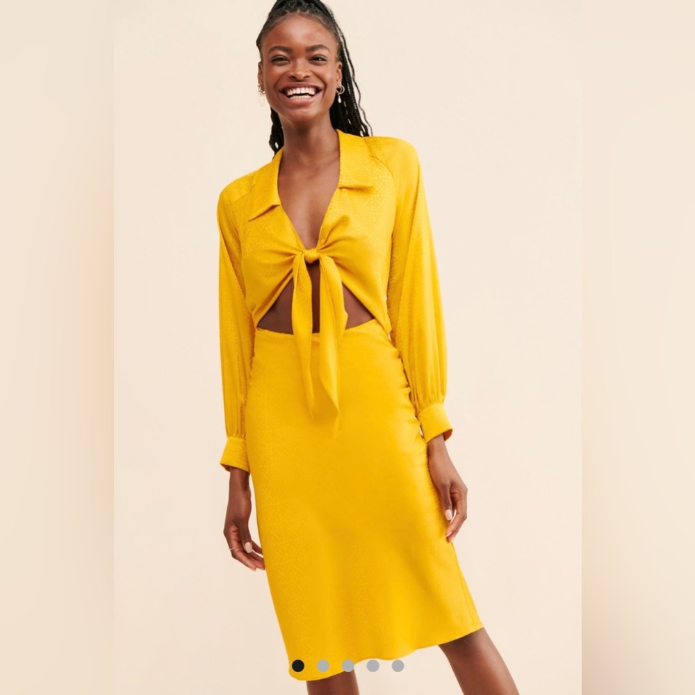 Urban Outfitters. Rare London satin tie front dress. - Picture 2 of 4